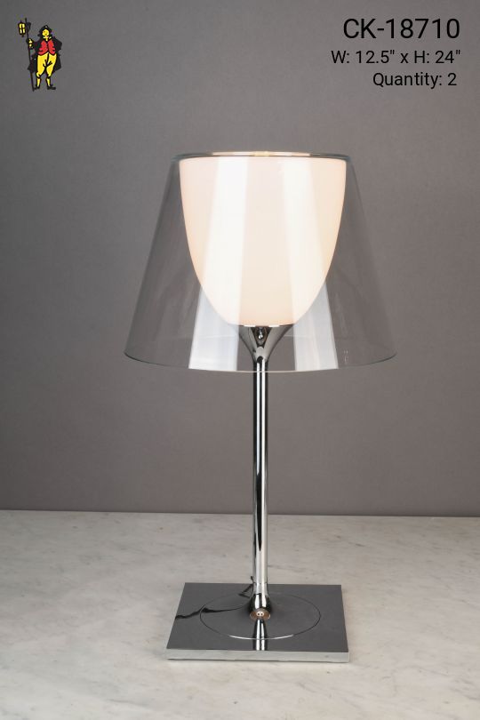 Polished Nickel Modern Table Lamp