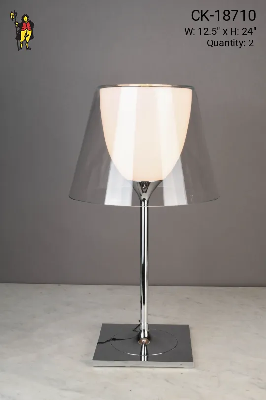 Polished Nickel Modern Table Lamp