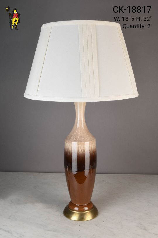 Earth Tone Painted Ceramic Table Lamp