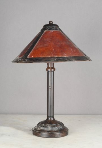 Bronze Table Lamp w/Mica Shade