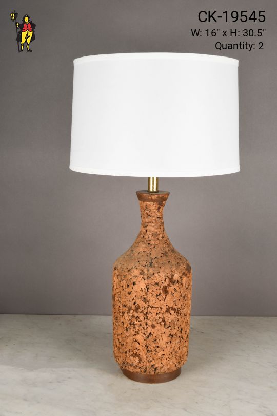 Cork & Wooden Accented Table Lamp
