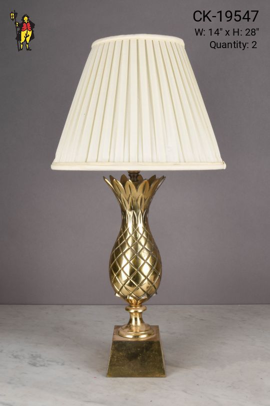 Polished Brass Pineapple Table Lamp