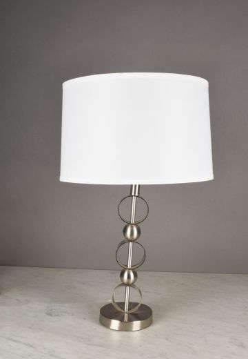 Nickel Three Circle Modern Table Lamp