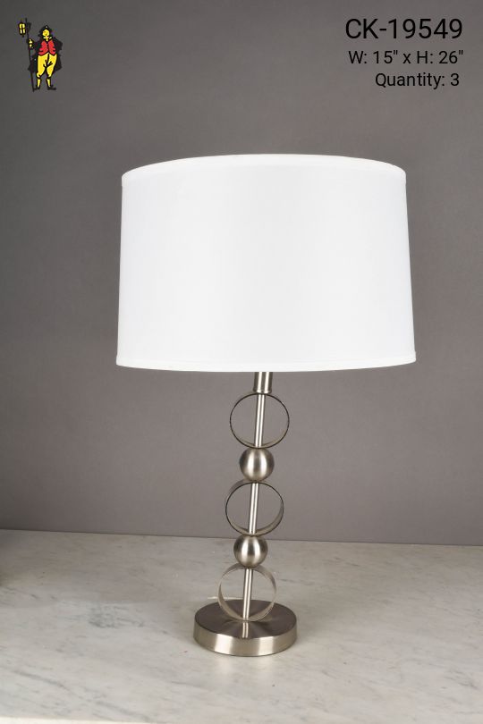 Nickel Three Circle Modern Table Lamp