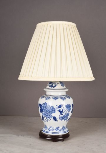 Small Blue & White Floral Pattern Ceramic Table Lamp