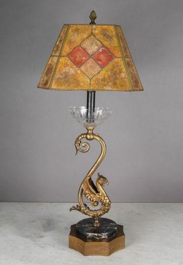 Antique Brass Dragon Table Lamp