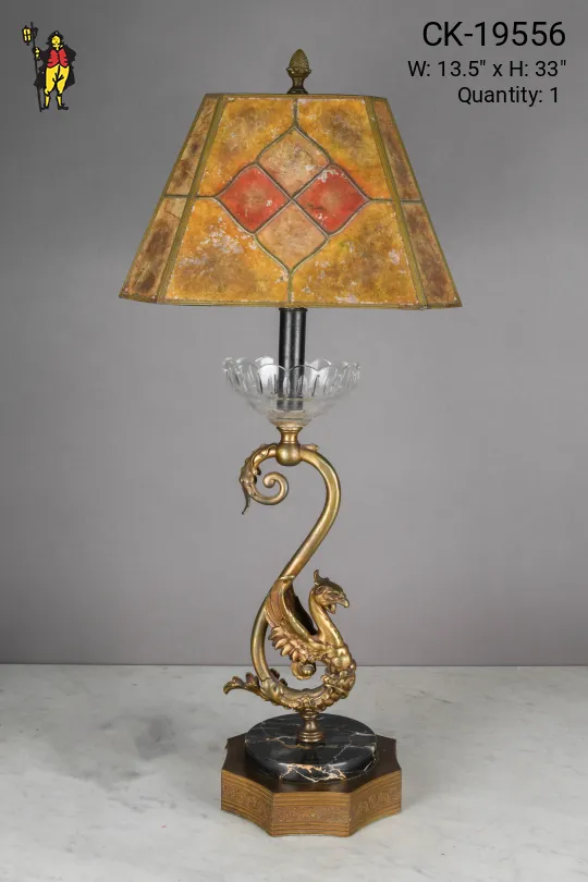 Antique Brass Dragon Table Lamp