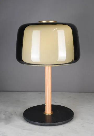 *LED* Glass & Wooden Modern Table Lamp