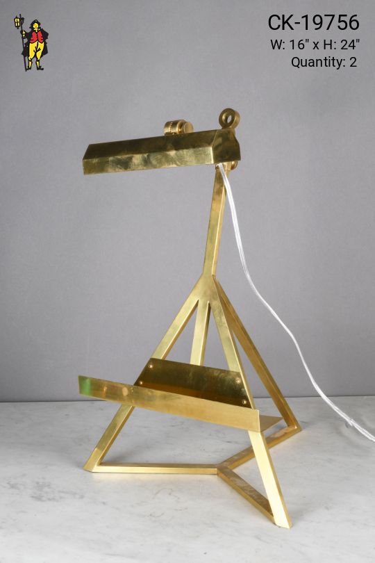 Polished Brass Table Top Picture Lamp