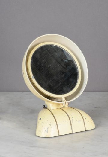 "Mr.O Lite" Off White Mid Century Makeup Mirror