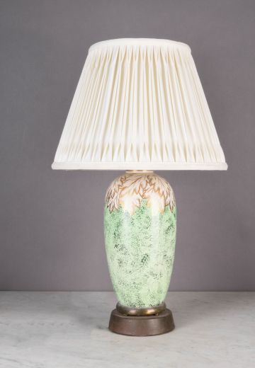 Green & Gold Leaf Ceramic Table Lamp