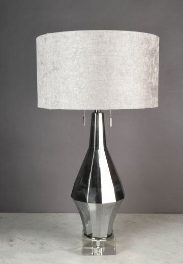 Large Polished Nickel Oversize Table Lamp
