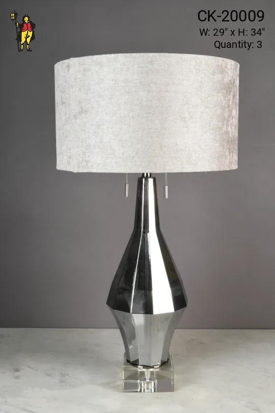 Large Polished Nickel Oversize Table Lamp