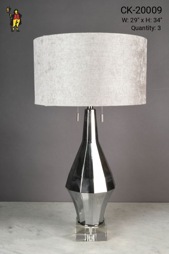 Large Polished Nickel Oversize Table Lamp