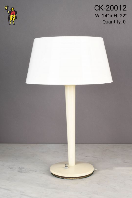 White Plastic Mid Century Table Lamp