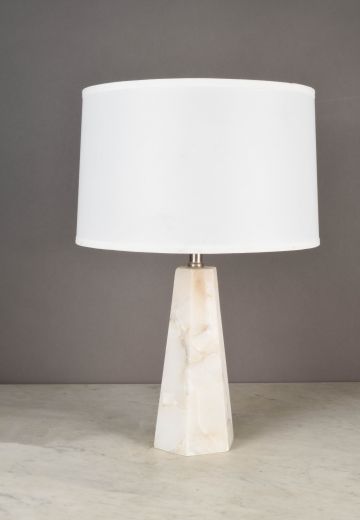 Modern White Marble Cut Table Lamp
