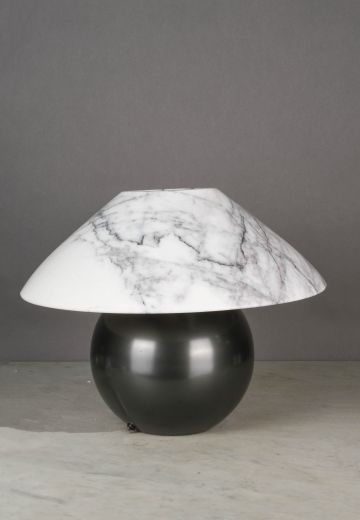 Bronze Table Lamp w/Marble Shade