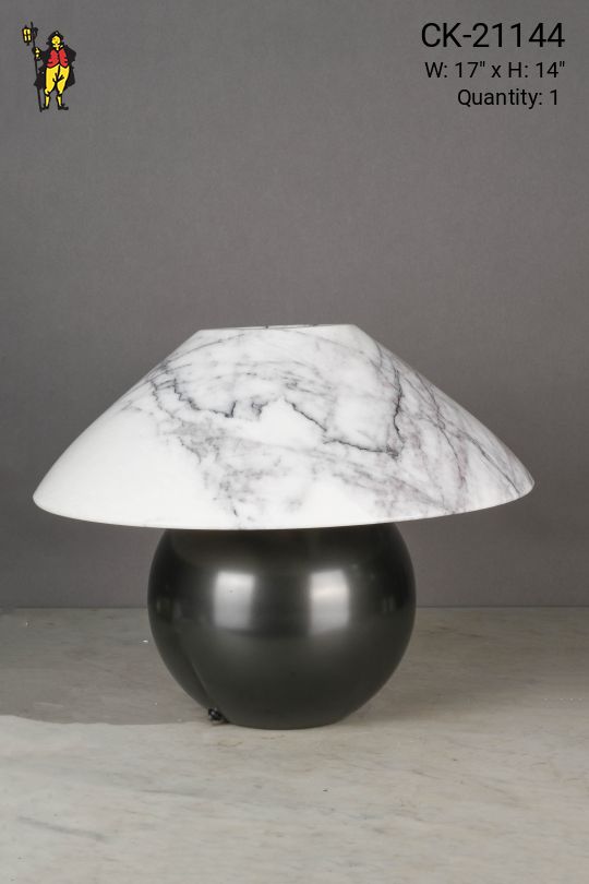 Bronze Table Lamp w/Marble Shade