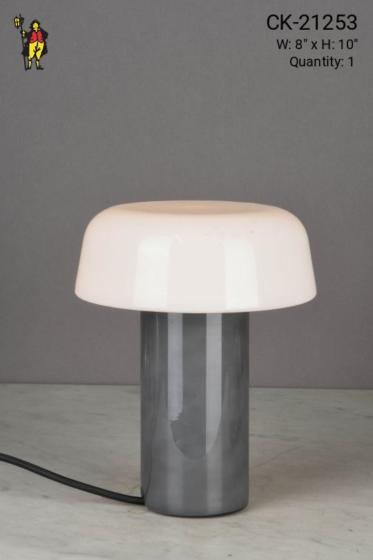 Small Glass Shaded Mid Century Modern Table Lamp