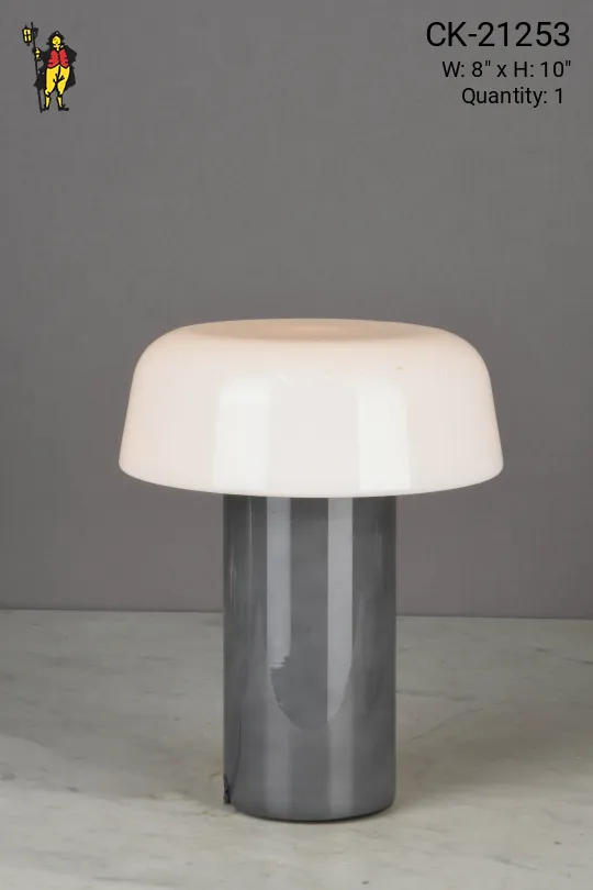 Small Glass Shaded Mid Century Modern Table Lamp