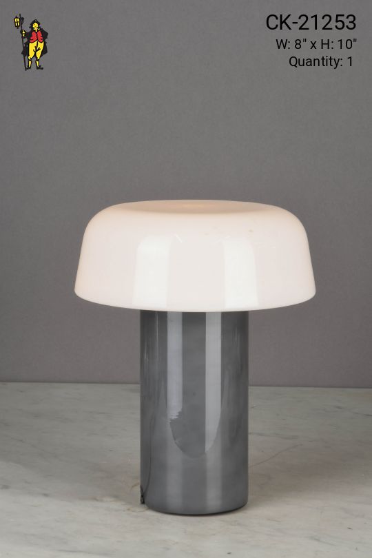 Small Glass Shaded Mid Century Modern Table Lamp