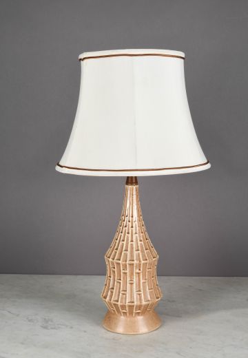Beige Mid Century Ceramic Table Lamp