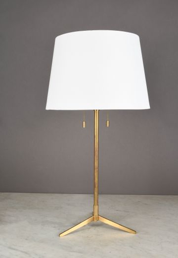 Modern Brass Tripod Table Lamp