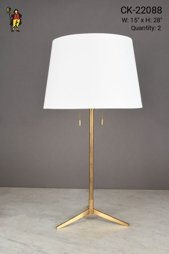 Modern Brass Tripod Table Lamp
