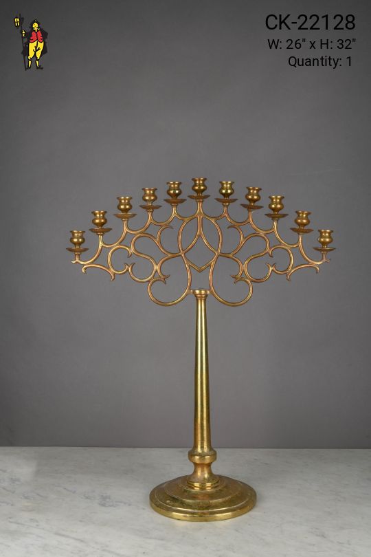 Antique Brass Non-Electrified Table Candle Holder