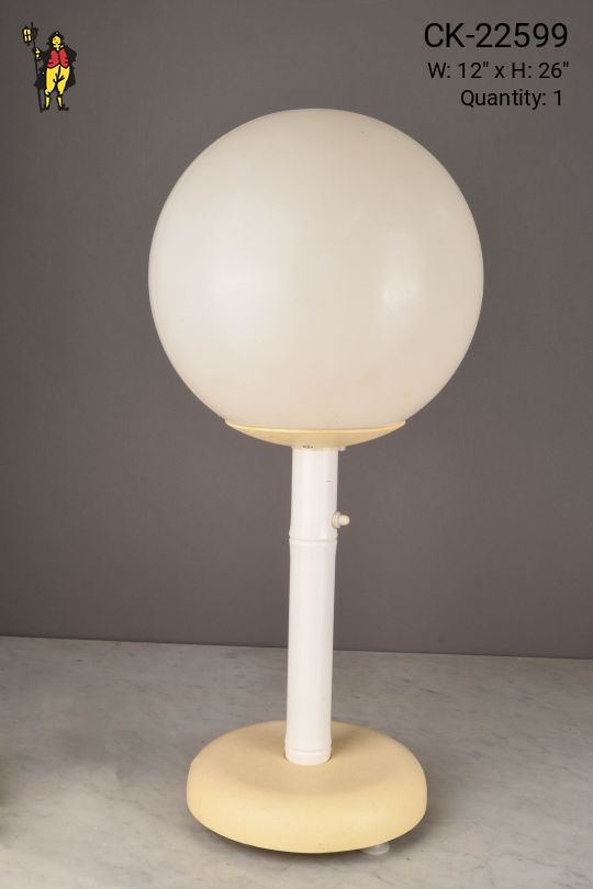 White Plastic Globe Shaded Table Lamp
