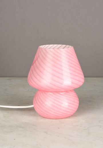 Small Pink Glass Table Lamp