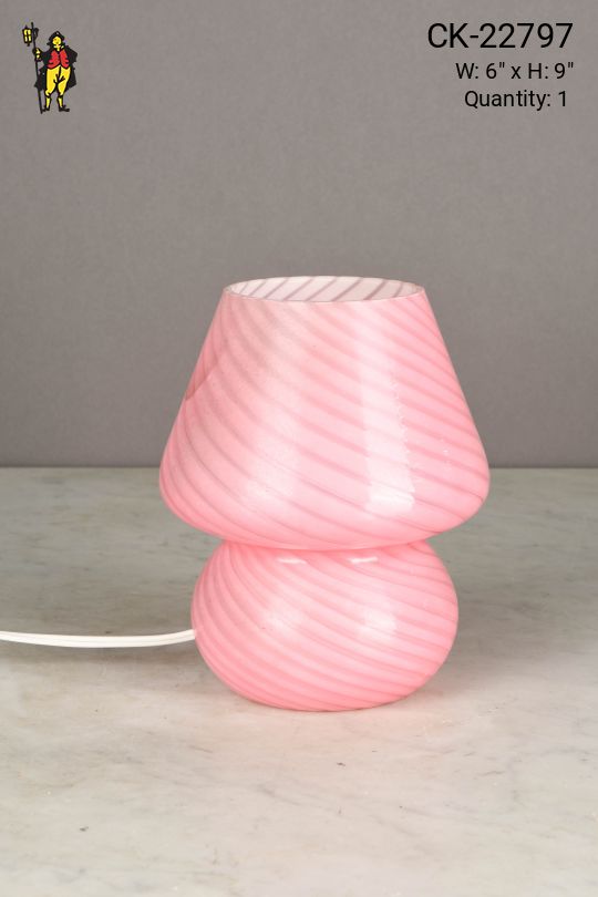 Small Pink Glass Table Lamp