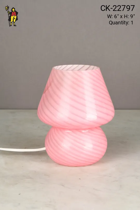 Small Pink Glass Table Lamp
