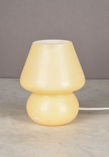 Beige Glass Small Table Lamp