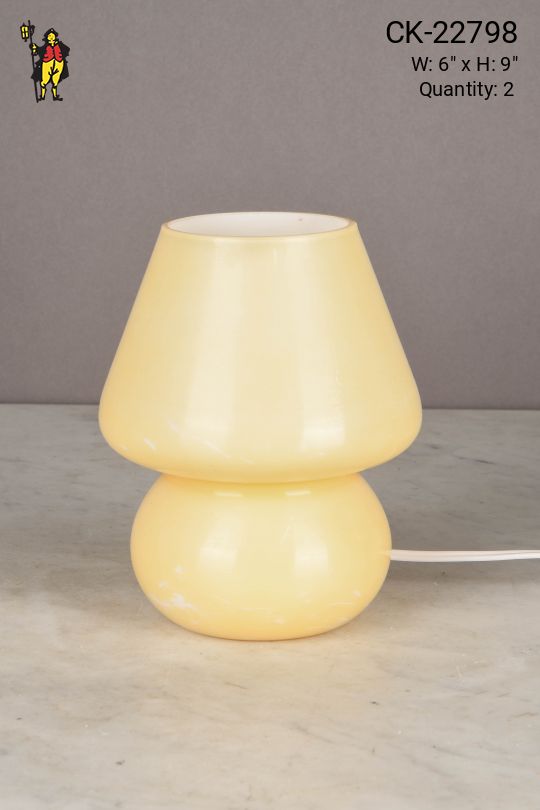 Beige Glass Small Table Lamp