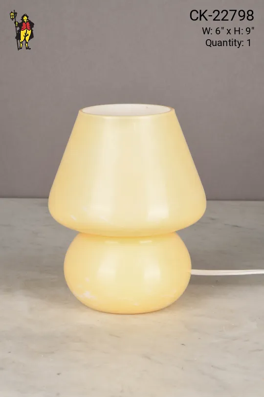 Beige Glass Small Table Lamp
