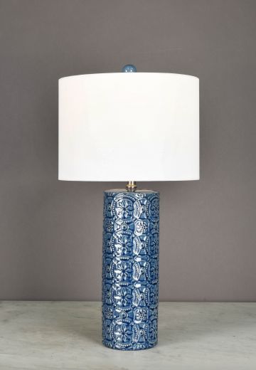 Blue Floral Table Lamp
