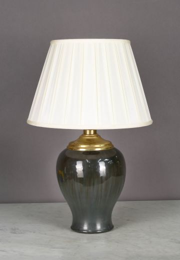 Dark Green & Brass Table Lamp