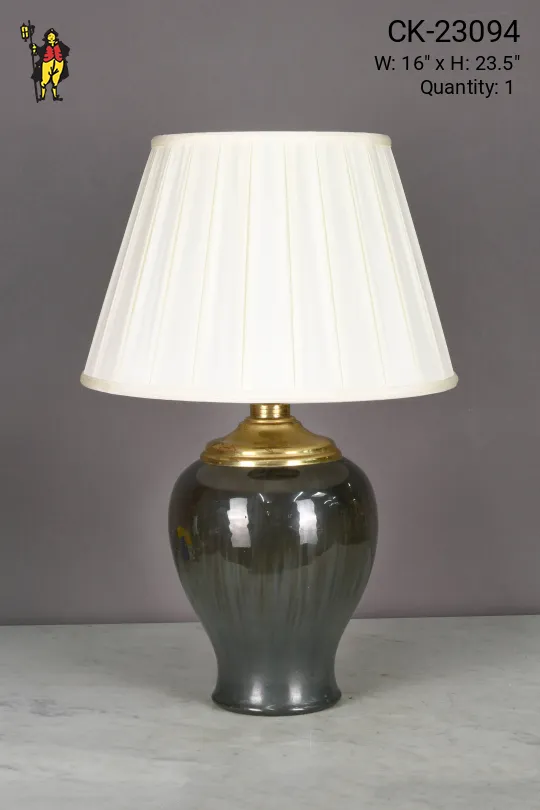 Dark Green & Brass Table Lamp