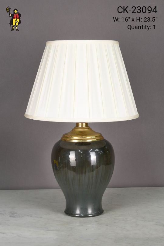 Dark Green & Brass Table Lamp