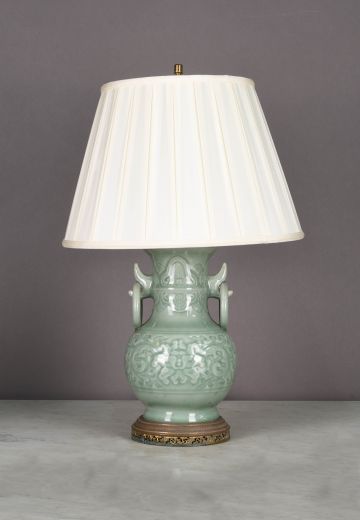 Green Traditional Ceramic Urn Style Table Lamp