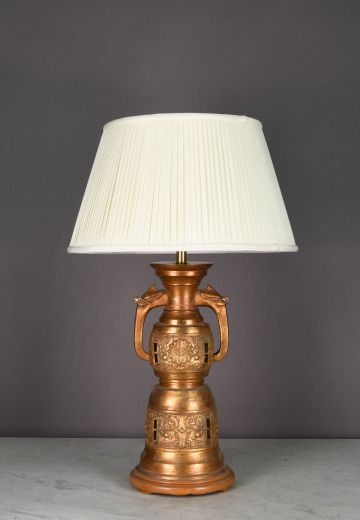 Asian Style Painted Wooden Table Lamp