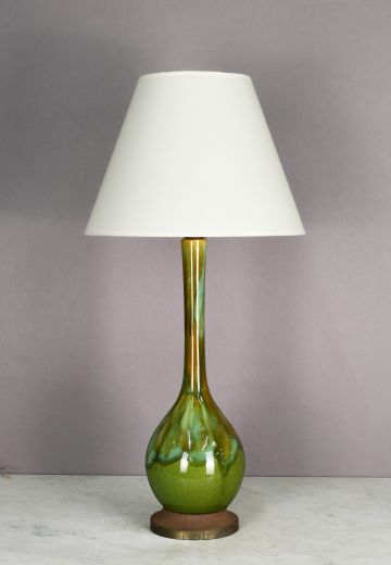 Painted Green Abstract Table Lamp