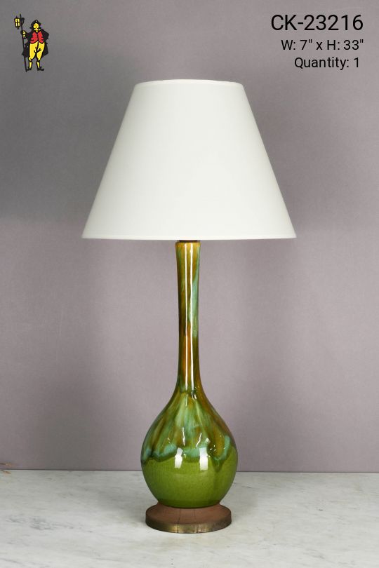 Painted Green Abstract Table Lamp