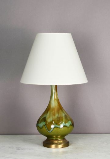 Painted Green Abstract Table Lamp