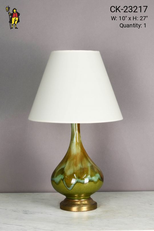Painted Green Abstract Table Lamp