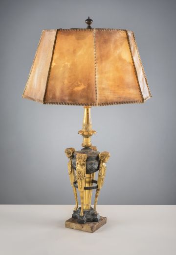 Large Table Lamp w/Old Skin Shade