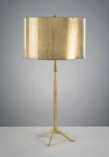 Brass Footed Table Lamp w/Brass Shade