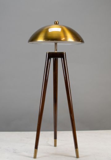 Three Leg Brass Shaded Table Lamp