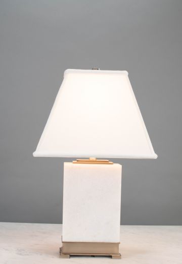 White Square Marble Table Lamp